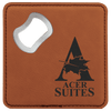 4" Square Leatherette Bottle Opener Coaster