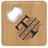 4" Square Leatherette Bottle Opener Coaster