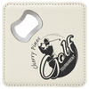 4" Square Leatherette Bottle Opener Coaster
