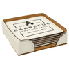 4" x 4" Square Laserable Leatherette 6-Coaster Set