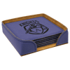 4" x 4" Square Laserable Leatherette 6-Coaster Set