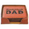 4" x 4" Square Laserable Leatherette 6-Coaster Set