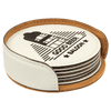4" Round Laserable Leatherette 6-Coaster Set