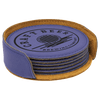 4" Round Laserable Leatherette 6-Coaster Set