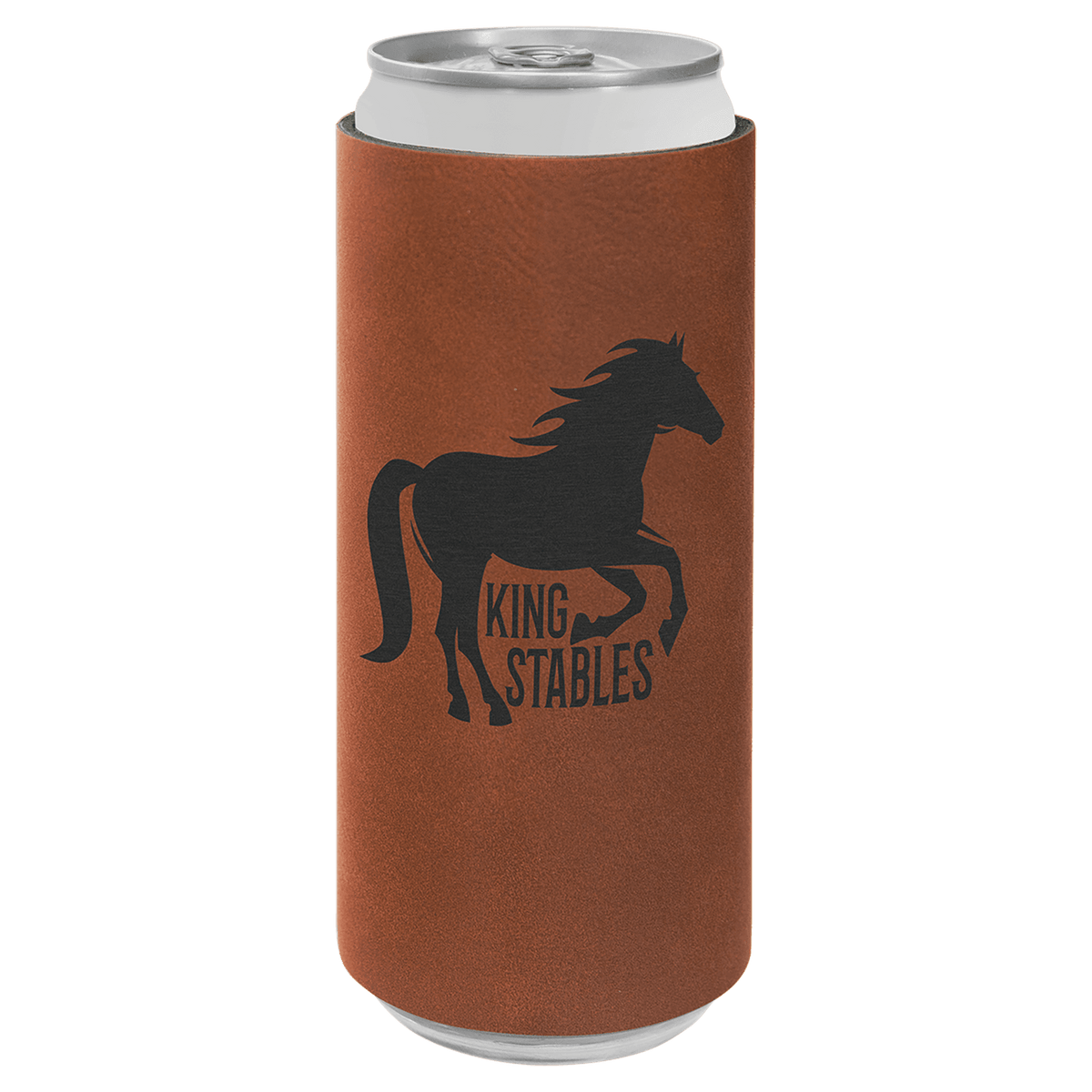 Laserable Leatherette Slim Beverage Holder — Rawhide