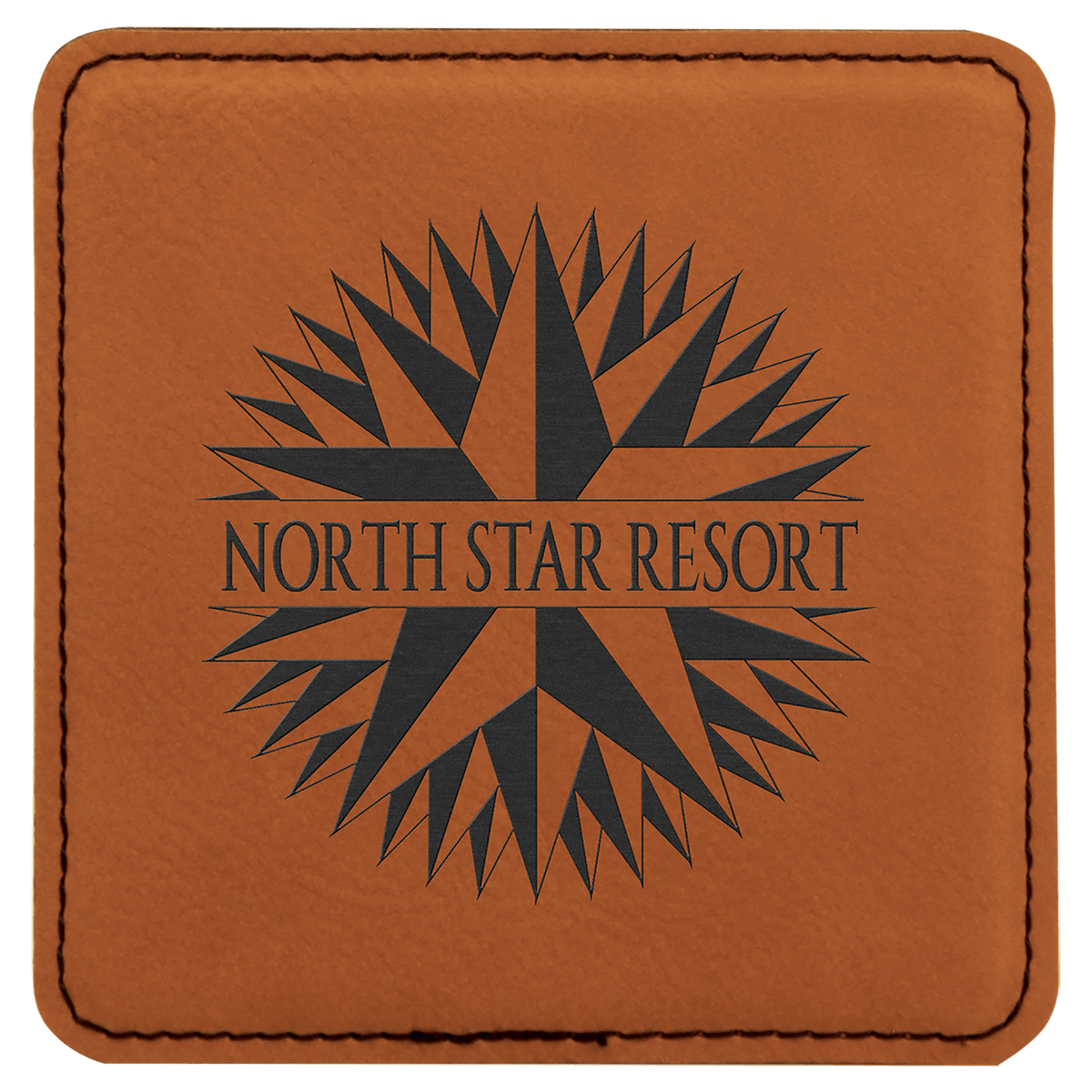 4" x 4" Square Laserable Leatherette Coaster — Rawhide