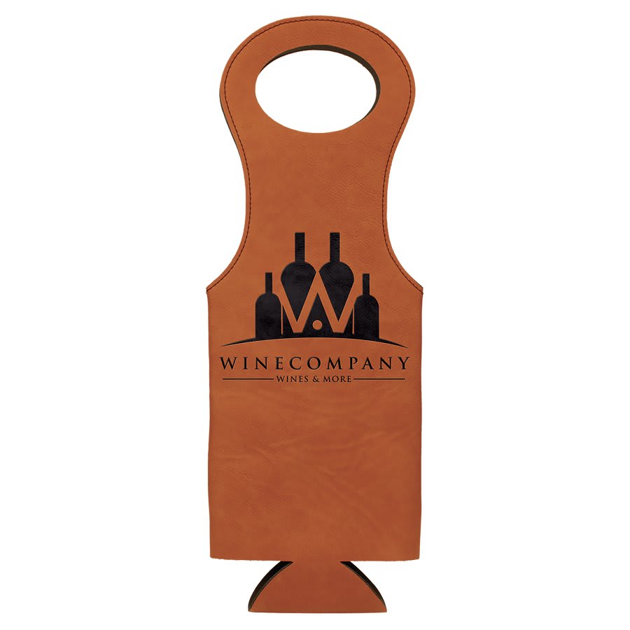 Laserable Leatherette Wine Bag — Rawhide