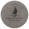 4" Round Laserable Leatherette Coaster