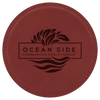 4" Round Laserable Leatherette Coaster