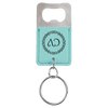 Rectangle Laserable Leatherette Bottle Opener Keychain