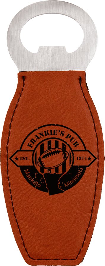 Laserable Leatherette Bottle Opener with Magnet — Rawhide
