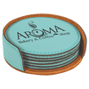 4" Round Laserable Leatherette 6-Coaster Set