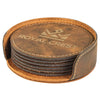 4" Round Laserable Leatherette 6-Coaster Set
