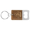 Rectangle Laserable Leatherette Bottle Opener Keychain