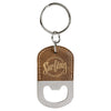 Oval Laserable Leatherette Bottle Opener Keychain