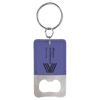 Rectangle Laserable Leatherette Bottle Opener Keychain