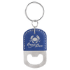 Oval Laserable Leatherette Bottle Opener Keychain