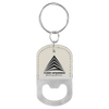 Oval Laserable Leatherette Bottle Opener Keychain