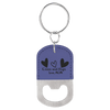 Oval Laserable Leatherette Bottle Opener Keychain