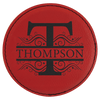 4" Round Laserable Leatherette Coaster
