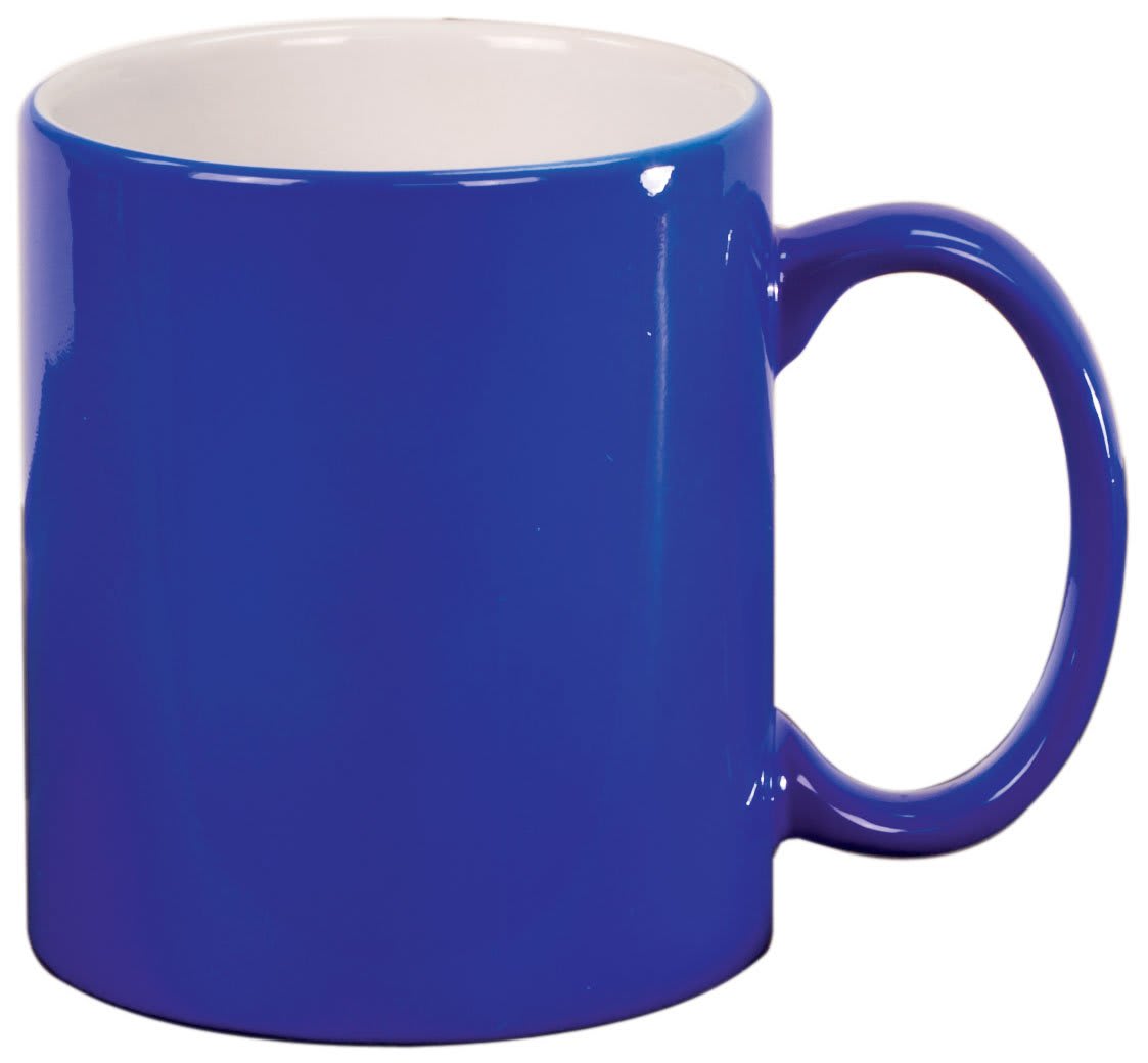 11 oz. Ceramic Round LazerMug — Blue