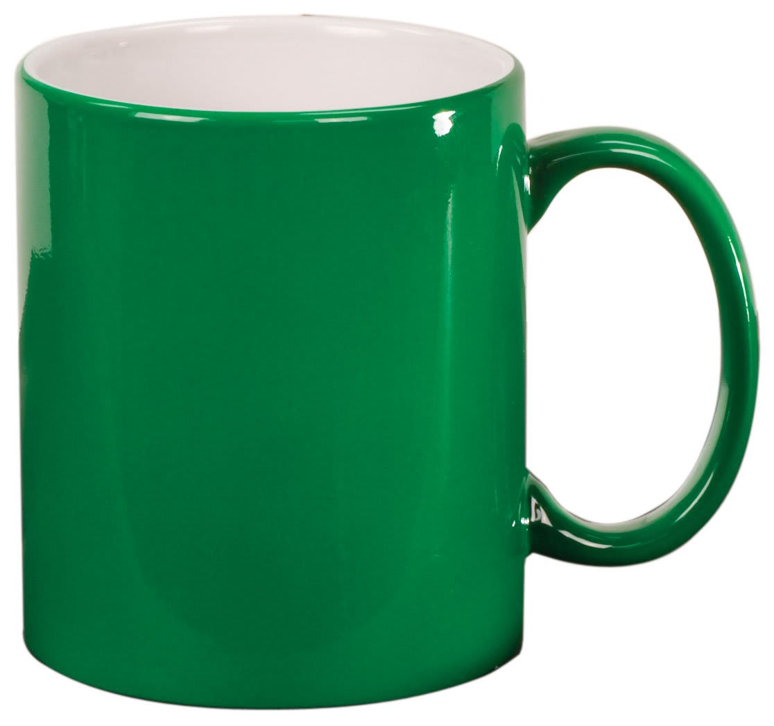 11 oz. Ceramic Round LazerMug — Green