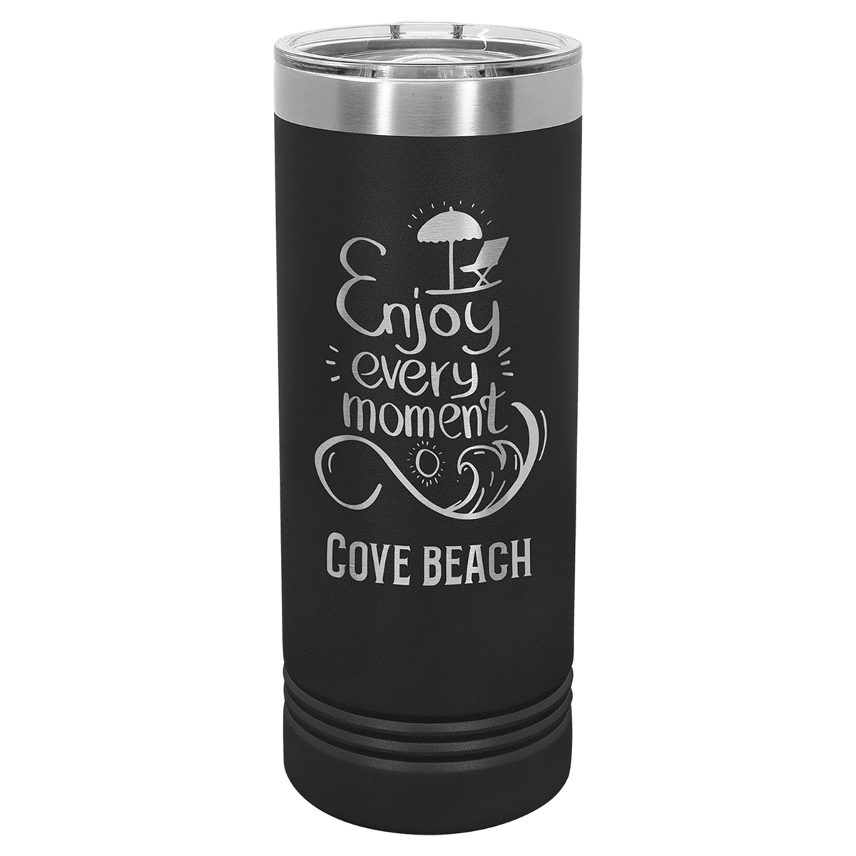 Polar Camel 22 oz. Skinny Tumbler with Slider Lid — Black
