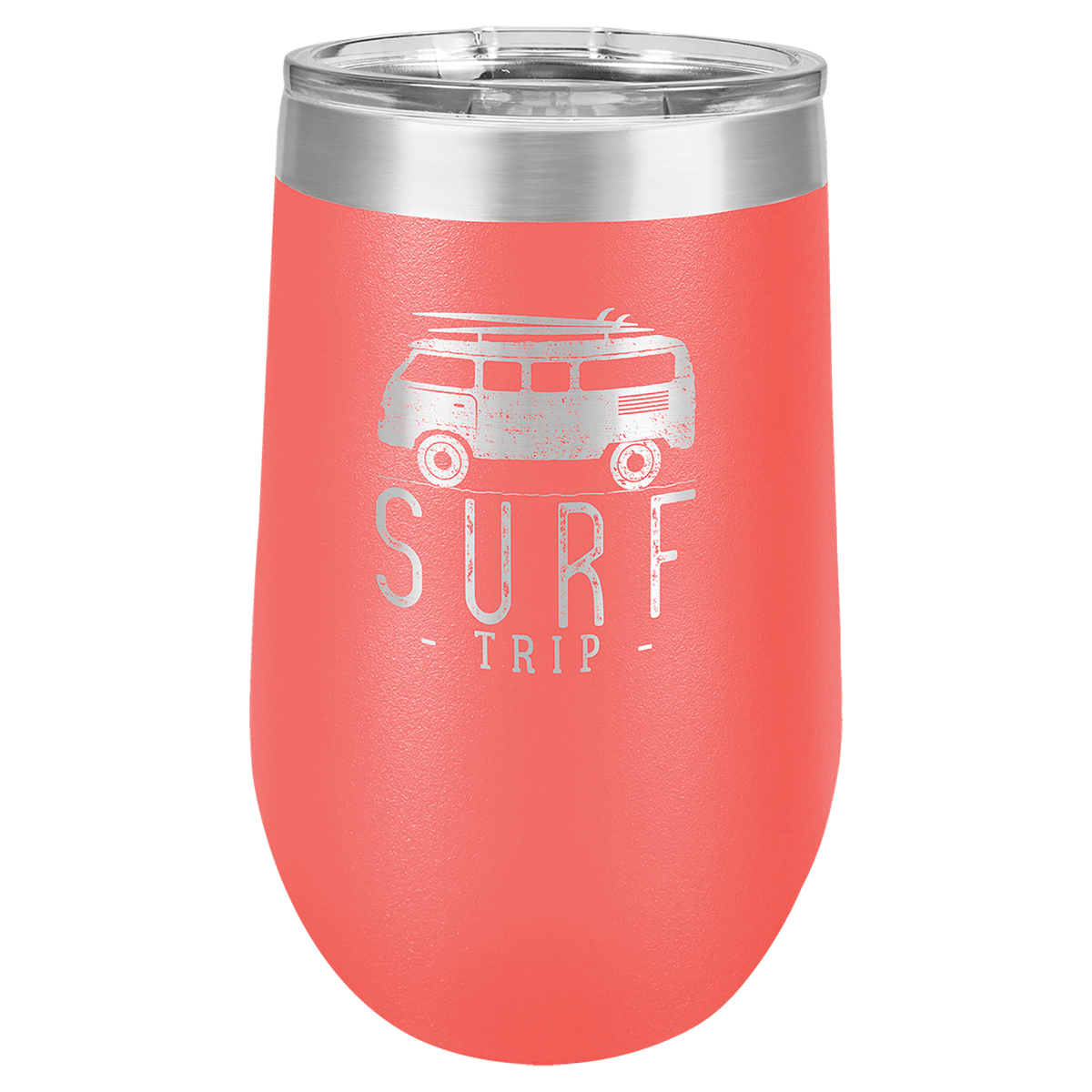 Polar Camel 16 oz. Vacuum Insulated Stemless Tumbler with Lid — Coral