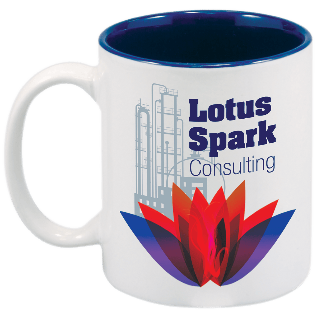 11 oz. Sublimatable Ceramic Mug — White/Blue