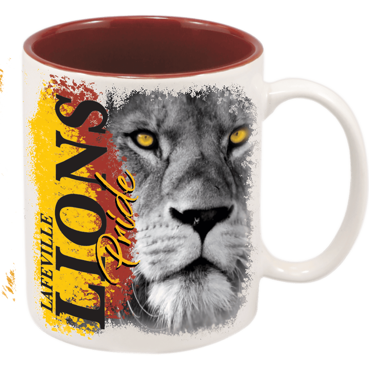 11 oz. Sublimatable Ceramic Mug — White/Maroon