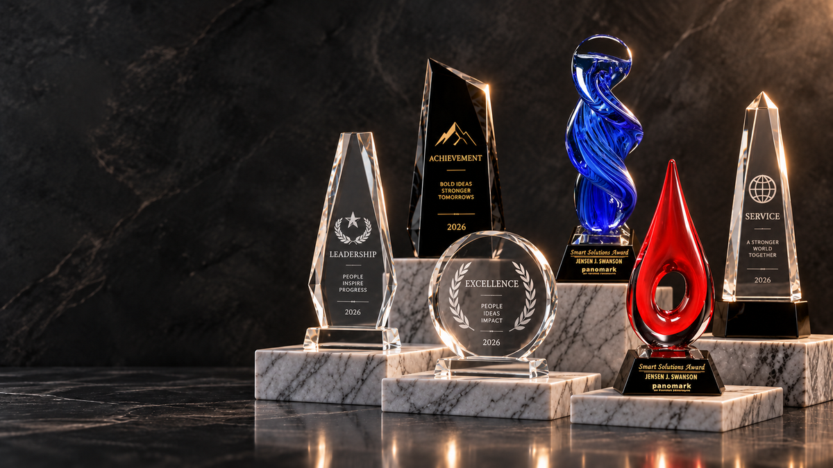 Engraved crystal and art glass awards