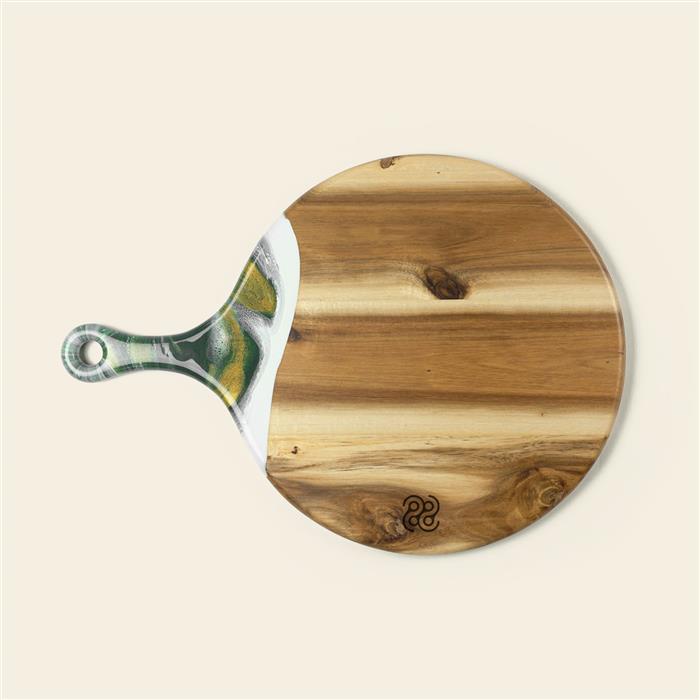 XL Round Acacia Board With Handle product photograph
