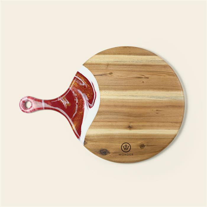 XL Round Acacia Board With Handle product photograph