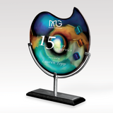 Polished Aluminum & Marble Base · 10.50" W x 12.63" H x 3" D