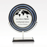 Polished Aluminum & Marble Base · 10.50" W x 13.25" H x 3" D