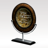 Polished Aluminum & Marble Base · 10.50" W x 13.25" H x 3" D