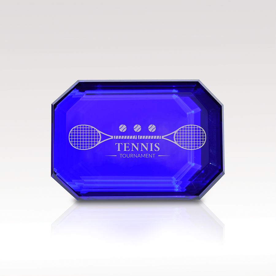 Sapphire Optical Crystal Paperweight