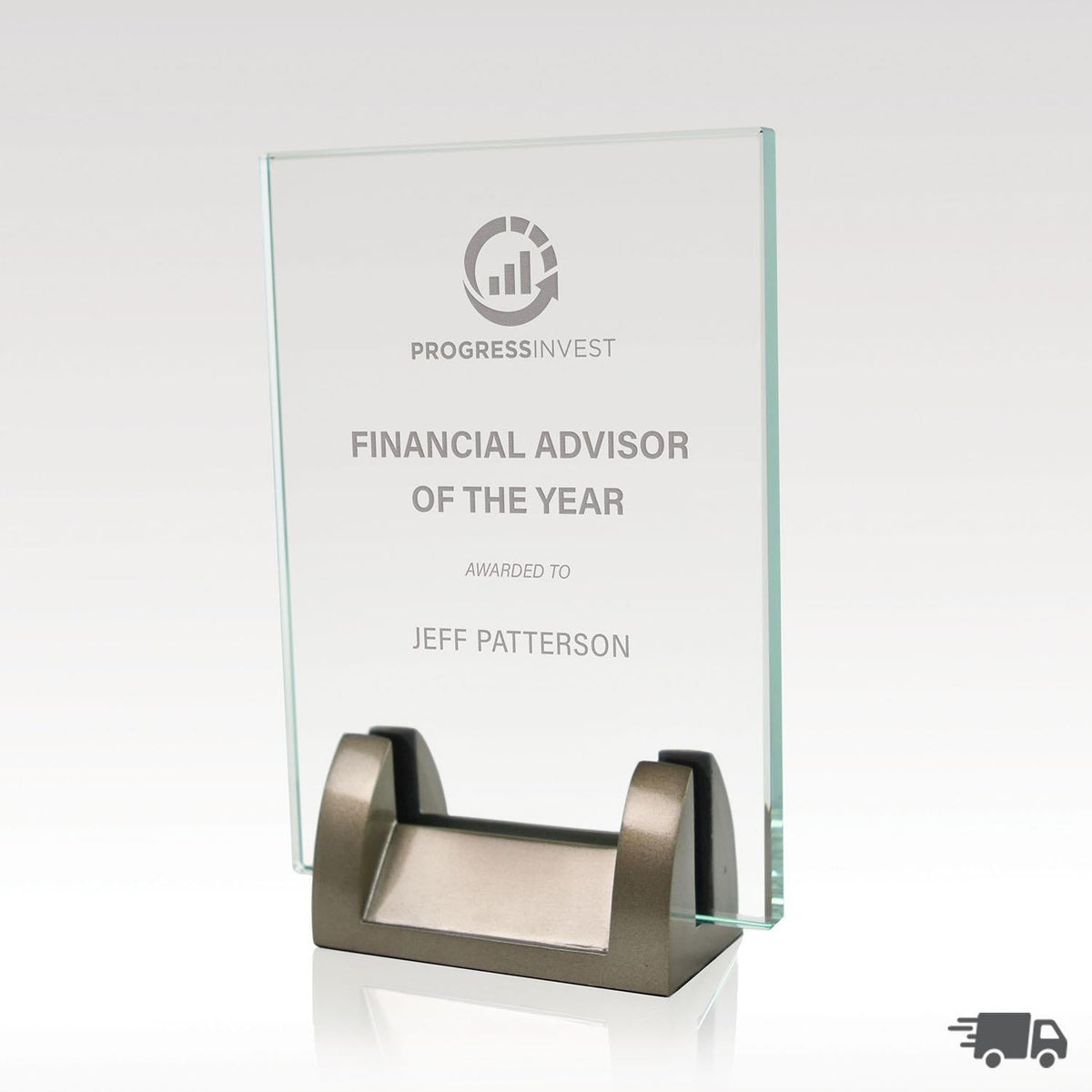 Jade Glass Desk Award personalized example