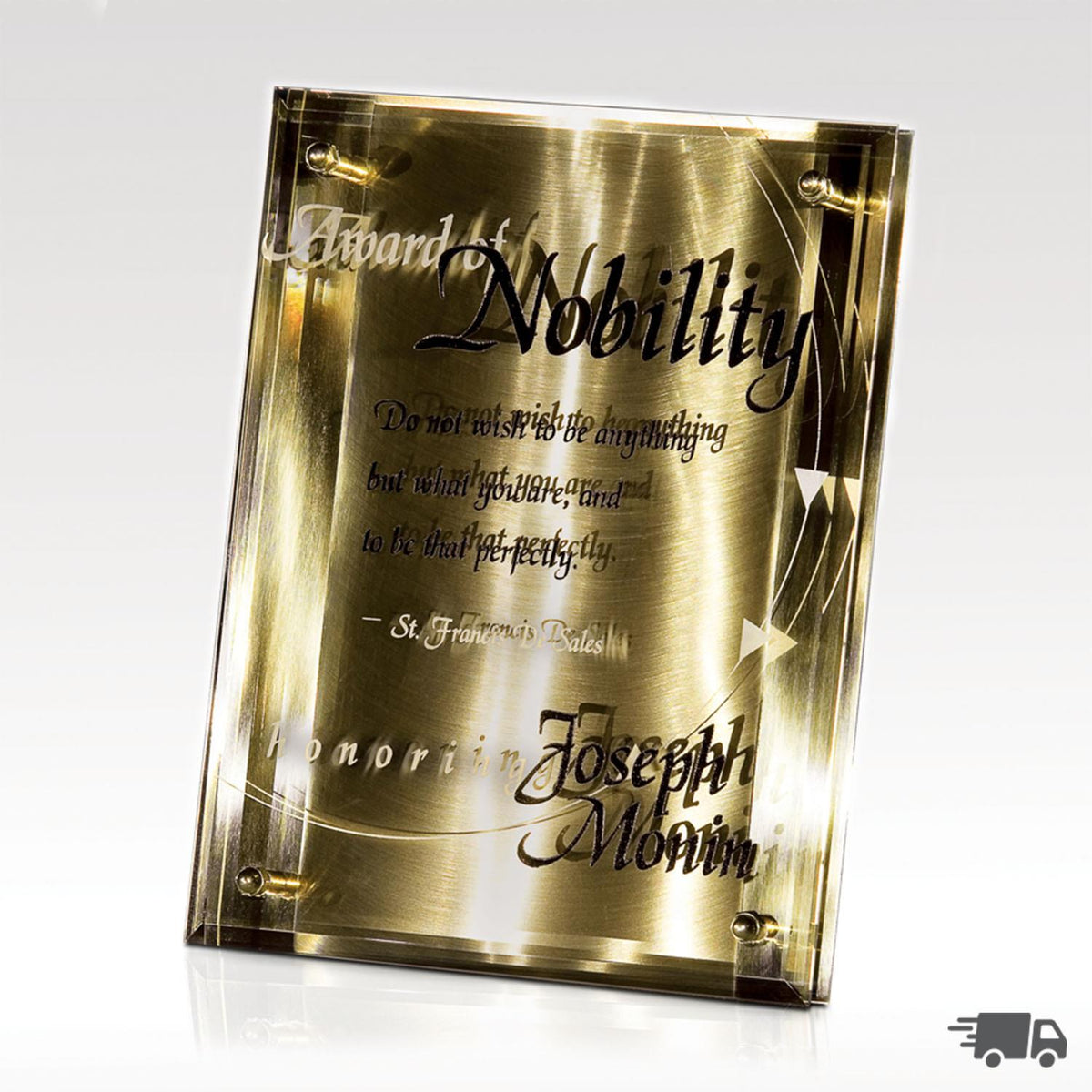Bronze Reflections personalized award example