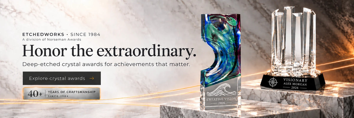 Stock Artistry crystal pillars and personalized Liuli Ocean award