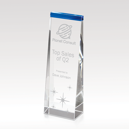 Voyager Sapphire Accent Crystal Award