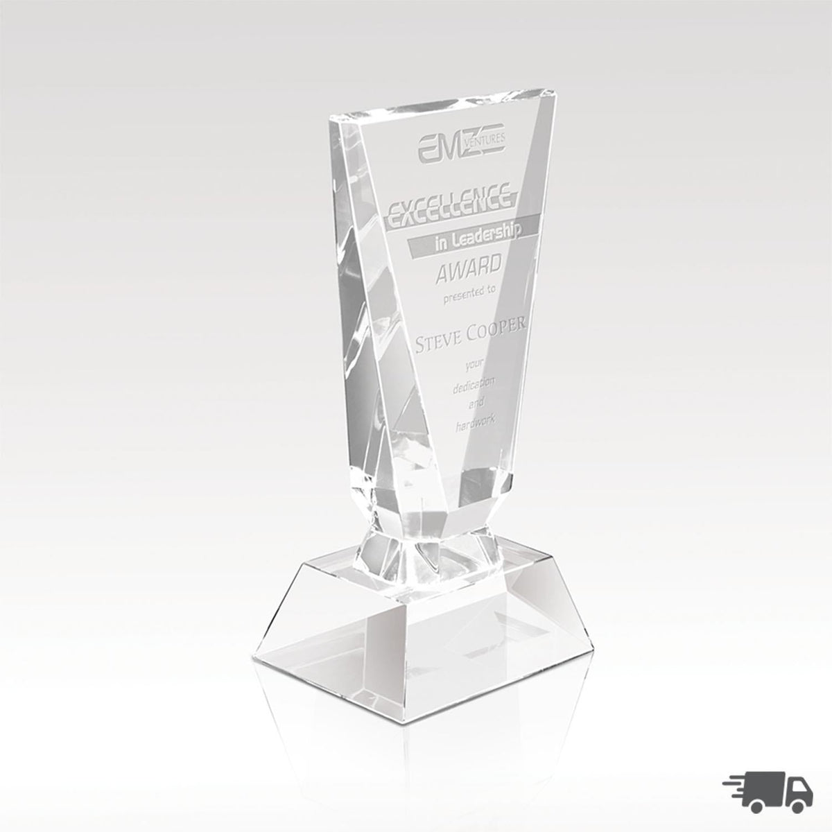 Intrigue Faceted Optical Crystal Award
