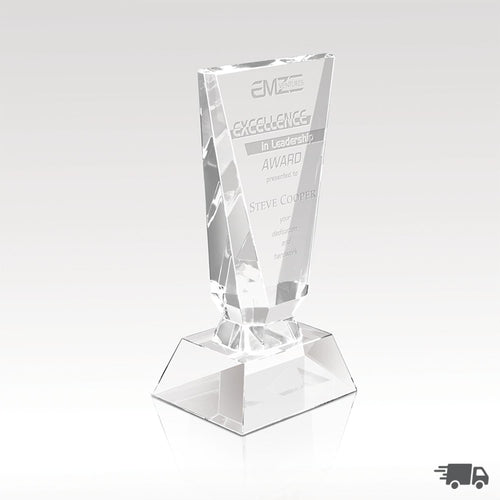 Intrigue Faceted Optical Crystal Award
