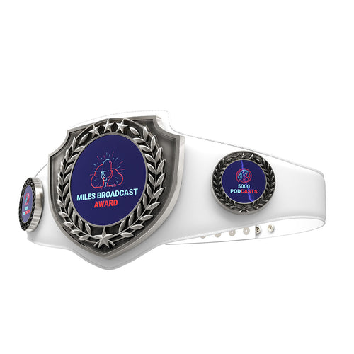 Express Antique Shield Championship Belt in White