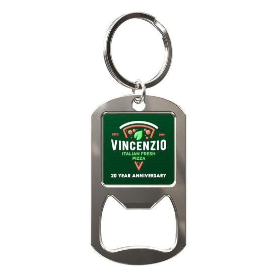 Express Bottle Opener Rect Key Tag w/ Split Ring