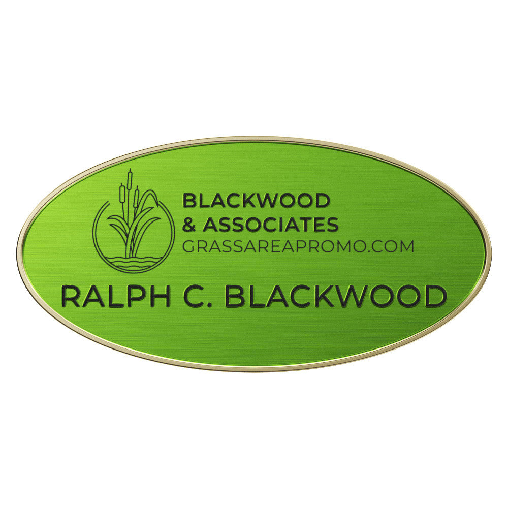 Express Texture Tone® Oval Metal Name Badge