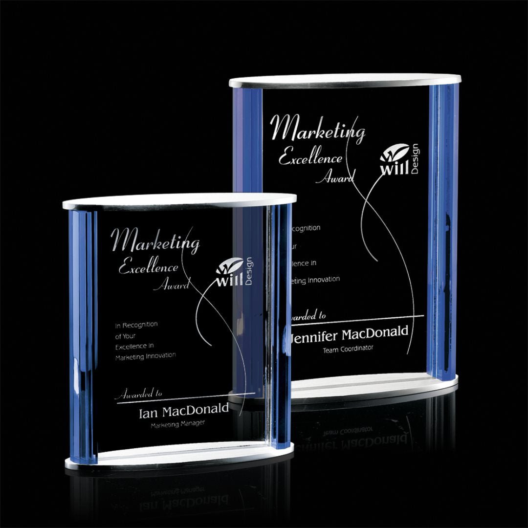 Dunlop Award — Blue Optical Crystal & Aluminum