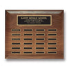 American Walnut Perpetual Plaque — Rolled Edge, Multiple Plate Counts