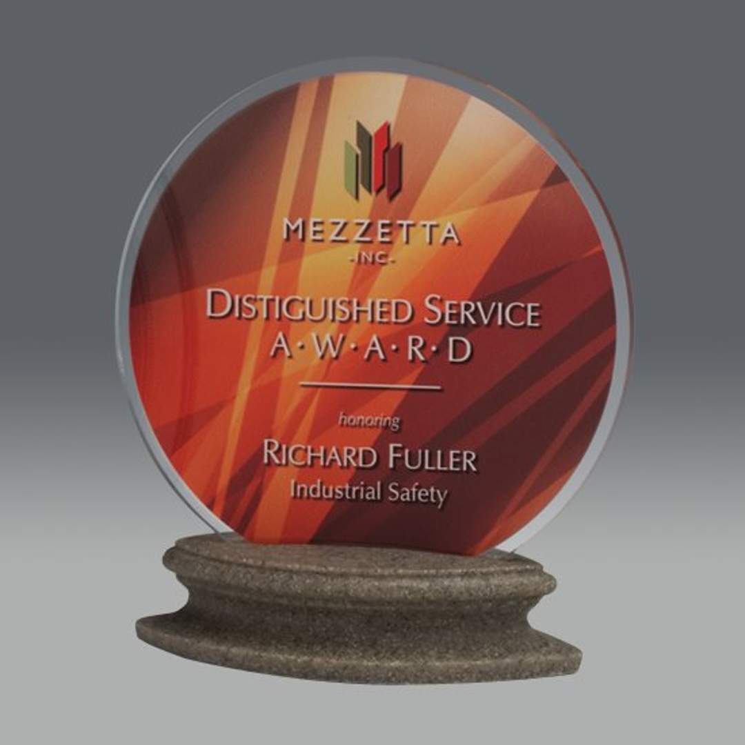 Tribute Round Acrylic and Stonecast Award