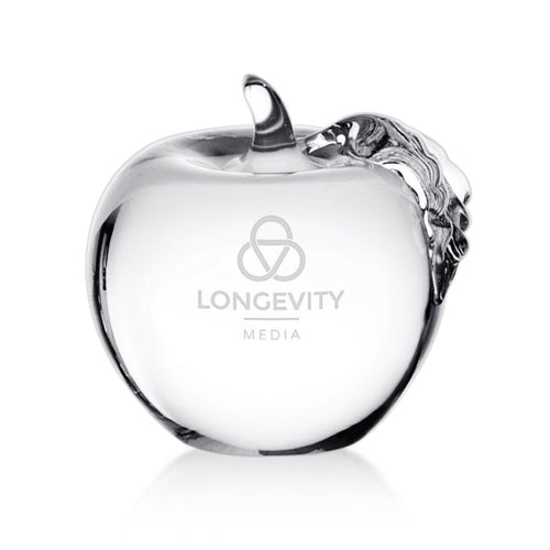 Apple Paperweight – Clear Leaf 0"